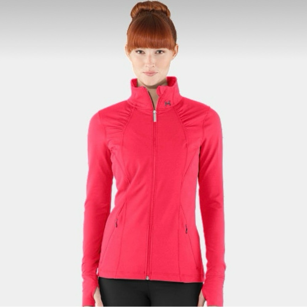 Under Armour hot pink full-zip jacket, women's size medium